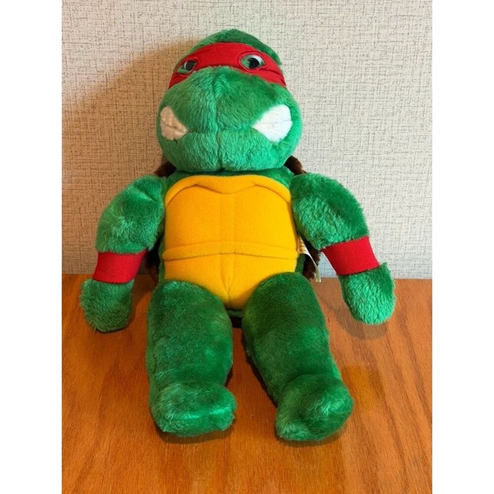Vintage Teenage Mutant Ninja Turtles Raphael Plush Backpack TMNT Stuffed Toy
